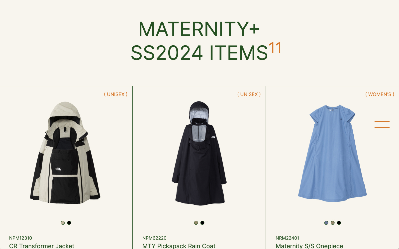 THE NORTH FACE MATERNITY+ 2024 SS